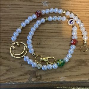 Men's Smiley Face Pearl Necklace